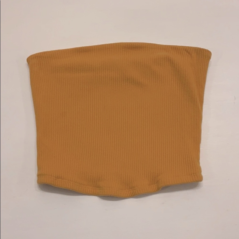 Forever 21 Women’s Burnt Yellow Ribbed Tube Top
